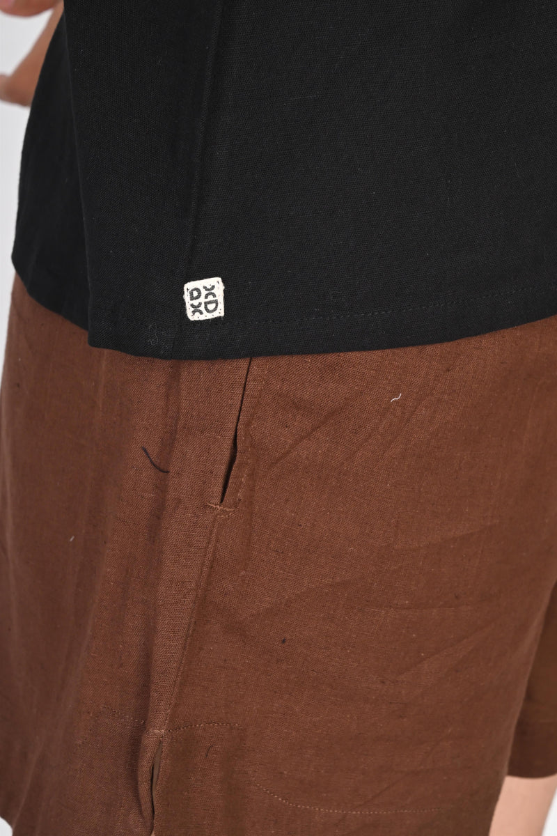 Pleated Placket Short Shirt