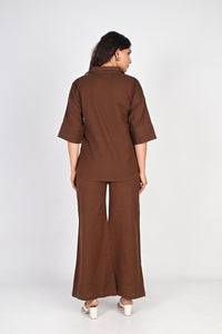 Pleated Placket Short Shirt