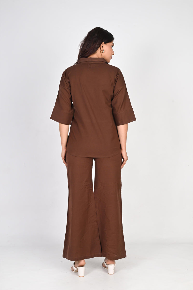 Pleated Placket Short Shirt