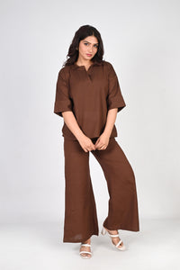 Pleated Placket Short Shirt