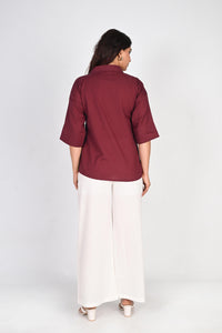 Pleated Placket Short Shirt