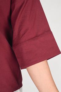 Pleated Placket Short Shirt