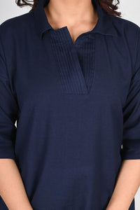 Pleated Placket Short Shirt