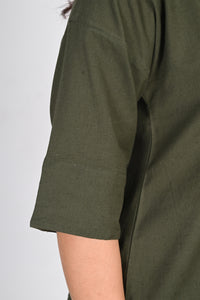 Pleated Placket Short Shirt