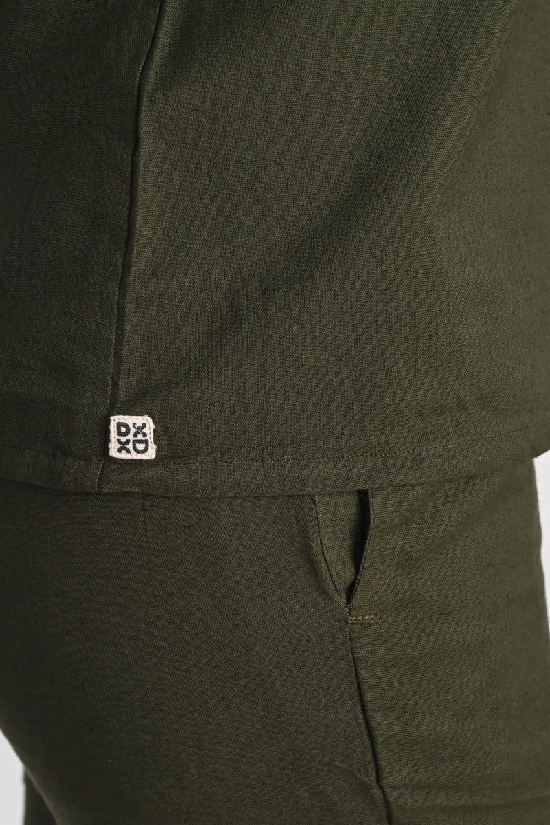 Pleated Placket Short Shirt